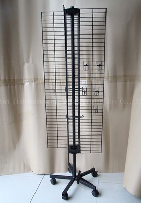चार तरफा W500mm H1800mm रोटेटिंग डिस्प्ले रैक (हुक के साथ मोबाइल फोन एक्सेसरीज डिस्प्ले रैक)