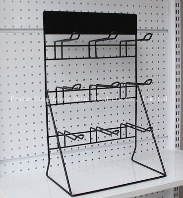 ब्लैक H500mm W310mm बैटरी डिस्प्ले रैक, गैरेज वॉल टूल रैक Pegboard