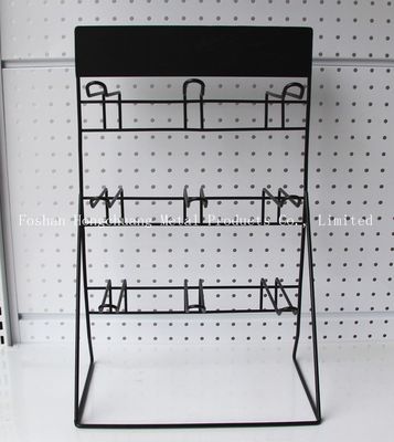 ब्लैक H500mm W310mm बैटरी डिस्प्ले रैक, गैरेज वॉल टूल रैक Pegboard