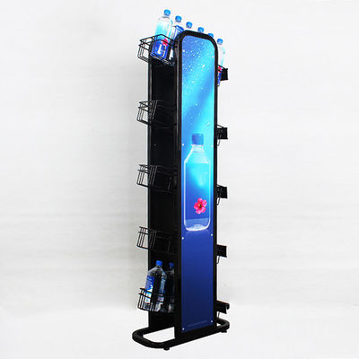 लोगो धातु 240W * 500L * 1450mmH के साथ 5 मंजिल खनिज पानी की बोतल रैक;
